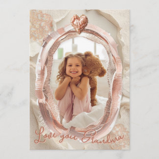 Cartes Pour Fêtes Annuelles Blush Heirloom Heart Photo Frame Loving Keepsake