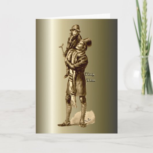 Cartes Pour Fêtes Annuelles Bob Cratchit et Tiny Tim Christmas Carol (Devant)