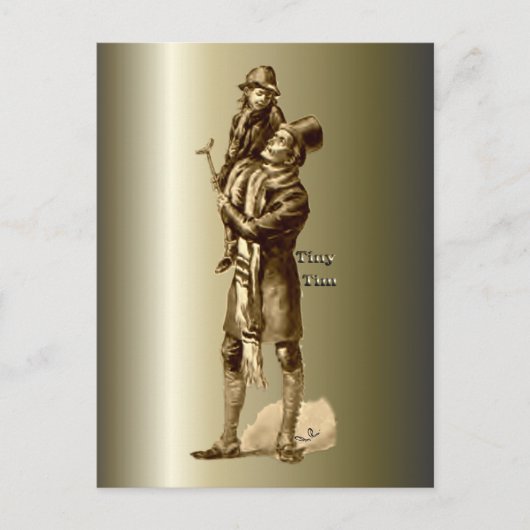 Cartes Pour Fêtes Annuelles Bob Cratchit et Tiny Tim Christmas Carol (Devant)