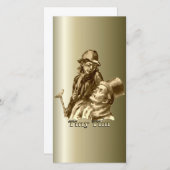 Cartes Pour Fêtes Annuelles Bob Cratchit et Tiny Tim Christmas Carol (Devant / Derrière)