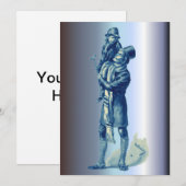 Cartes Pour Fêtes Annuelles Bob Cratchit tenant Tiny Tim Christmas Carol (Devant / Derrière)