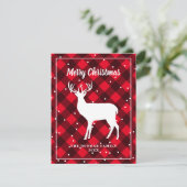 Cartes Pour Fêtes Annuelles Boeuf de bûcheron de rennes plaid rustique (Debout devant)