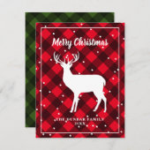 Cartes Pour Fêtes Annuelles Boeuf de bûcheron de rennes plaid rustique (Devant / Derrière)