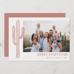 Cartes Pour Fêtes Annuelles Bohemian Desert Cactus Family Photo Holiday Card