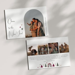 Cartes Pour Fêtes Annuelles Boho Arc en arc-en-ciel et les coeurs Arc Nouvel a