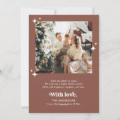 Cartes Pour Fêtes Annuelles Boho Arch Joyeux Noël Photo Terracotta (Dos)