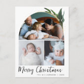 Cartes Pour Fêtes Annuelles Boho Arch Modern Christmas Photo Collage (Devant)