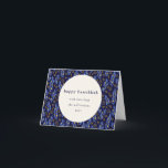 Cartes Pour Fêtes Annuelles Boho bleu moderne Hanoukka Botanique personnalisé<br><div class="desc">Cette carte de vacances hanoukka vierge pliée présente un design botanique moderne en bleu marine et jaune et a un accueil personnalisé modifiable.</div>