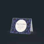 Cartes Pour Fêtes Annuelles Boho bleu moderne Hanoukka Botanique personnalisé<br><div class="desc">Cette carte de vacances hanoukka vierge pliée présente un design botanique moderne en bleu marine et jaune et a un accueil personnalisé modifiable.</div>