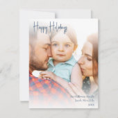 Cartes Pour Fêtes Annuelles Boho Blue manuscrit Script Full Photo Happy (Devant)