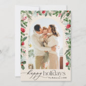 Cartes Pour Fêtes Annuelles Boho Botanical Arch Joyeuses Vacances 1 Photo (Devant)