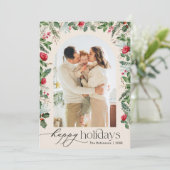 Cartes Pour Fêtes Annuelles Boho Botanical Arch Joyeuses Vacances 1 Photo (Debout devant)