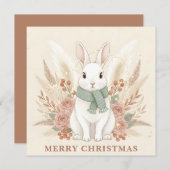 Cartes Pour Fêtes Annuelles Boho Bunny Christmas (Devant / Derrière)
