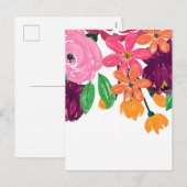 Cartes Pour Fêtes Annuelles Boho Chic Aquarelle Bourgogne Rose Fleurs (Devant / Derrière)