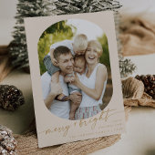 Cartes Pour Fêtes Annuelles Boho Chic Cream Gold Joyeux Bright Photo Noël