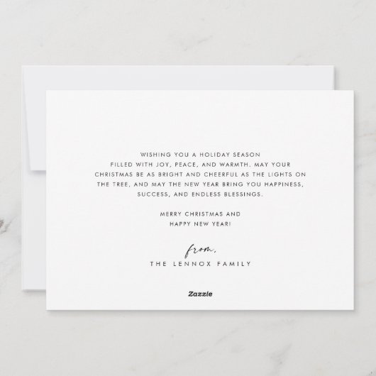 Cartes Pour Fêtes Annuelles Boho Chic Dark Green Easy Modern Photo Noël (Dos)