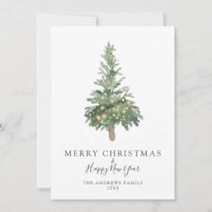 Cartes Pour Fêtes Annuelles Boho Chic Joyeux Noël Aquarelle Arbre Vacances