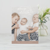 Cartes Pour Fêtes Annuelles Boho Chic Neutral Cute Unique Photo Noël (Debout devant)