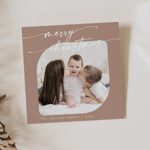 Cartes Pour Fêtes Annuelles Boho Chic Neutral Photo Jote Famille Noël