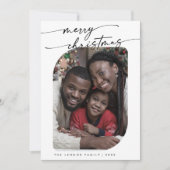 Cartes Pour Fêtes Annuelles Boho Chic noir blanc photo joyeux Noël (Devant)