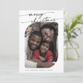 Cartes Pour Fêtes Annuelles Boho Chic noir blanc photo joyeux Noël (Debout devant)