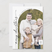 Cartes Pour Fêtes Annuelles Boho Chic noir blanc Photo moderne Joyeux Noël (Devant)