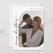 Cartes Pour Fêtes Annuelles Boho Chic noir blanc Photo Simple Joyeux Noël (Devant)