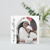 Cartes Pour Fêtes Annuelles Boho Chic noir blanc Photo unique Joyeux Noël (Debout devant)