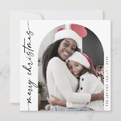 Cartes Pour Fêtes Annuelles Boho Chic noir blanc Photo unique Joyeux Noël (Devant)