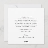 Cartes Pour Fêtes Annuelles Boho Chic noir blanc Photo unique Joyeux Noël (Dos)