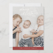 Cartes Pour Fêtes Annuelles Boho Chic Red Cute Unique Photo Noël (Devant)