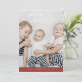 Cartes Pour Fêtes Annuelles Boho Chic Red Cute Unique Photo Noël (Debout devant)