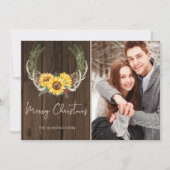 Cartes Pour Fêtes Annuelles Boho Christmas Sunflower Wreath (Devant)