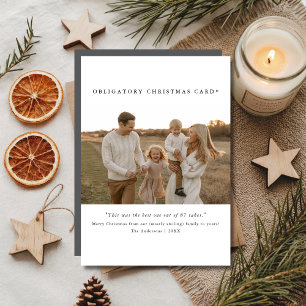 Cartes Pour Fêtes Annuelles Boho Cute Funny Photo Famille Obligatoire Noël
