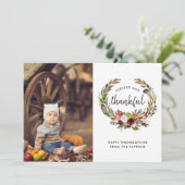 Cartes Pour Fêtes Annuelles Boho d'automne fleurit Thanksgiving Photo Flat (Debout devant)