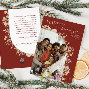 Cartes Pour Fêtes Annuelles Boho Floral moderne Happy Kwanzaa 1 Photo
