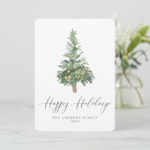 Cartes Pour Fêtes Annuelles Boho Happy Holidays Aquarelle Tree non photo (Debout devant)