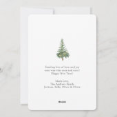 Cartes Pour Fêtes Annuelles Boho Happy Holidays Aquarelle Tree non photo (Dos)