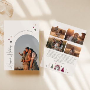 Cartes Pour Fêtes Annuelles Boho Hearts Arch Happest Holidays Cinq Photo