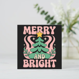 Cartes Pour Fêtes Annuelles Boho Joyeux et Lumineux Noël Floral Personnalisé
