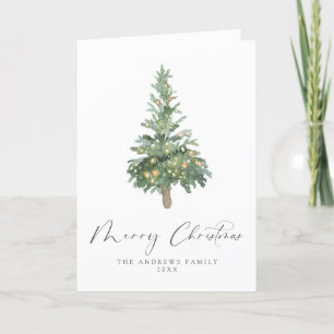 Cartes Pour Fêtes Annuelles Boho Joyeux Noël Aquarelle Arbre non photo