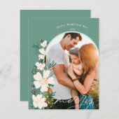 Cartes Pour Fêtes Annuelles Boho Joyeux Noël dans le désert- vert (Devant / Derrière)