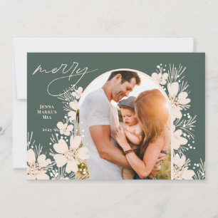 Cartes Pour Fêtes Annuelles Boho Joyeux Noël vert