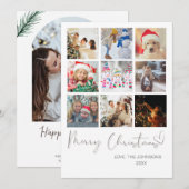 Cartes Pour Fêtes Annuelles Boho Minimalist Joyeux Noël 10 Photo Collage (Devant / Derrière)