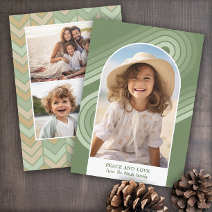 Cartes Pour Fêtes Annuelles Boho Modern Arch courbe ligne et géométrique 3 pho