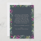 Cartes Pour Fêtes Annuelles Boho moderne Chic Bleu rose Photo Noël (Dos)