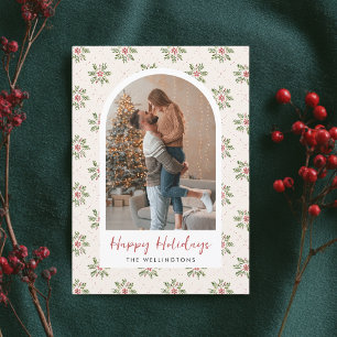 Cartes Pour Fêtes Annuelles Boho moderne Noël Motif Arch Photo