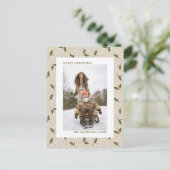 Cartes Pour Fêtes Annuelles Boho Neutral Berries de Noël Photo Noël (Debout devant)