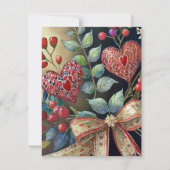 Cartes Pour Fêtes Annuelles Boho peint coeurs valentine (Devant)