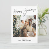 Cartes Pour Fêtes Annuelles Boho Photo Moderne Imprimable Joyeux Noël (Debout devant)